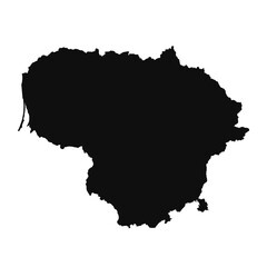 Abstract Silhouette Lithuania Simple Map