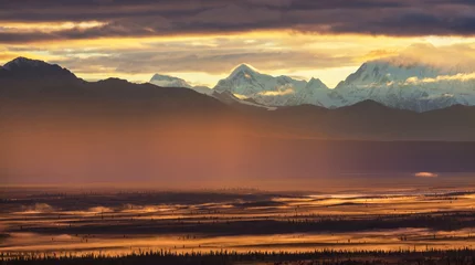 Crédence de cuisine en verre imprimé Denali Mountains on Alaska