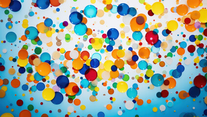 Colorful circles and confetti. Vibrant Celebration rainbow Circles and Confetti Transforming Every Moment into a Joyful Party Atmosphere, Perfect for Birthdays and Special Events