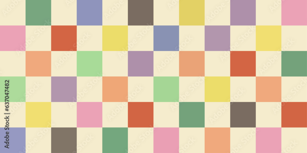 Poster chess patten from colored cells. vector checker. for print, background, wallpaper, seamless surface.