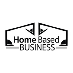 Home Based Business logo design template. Home Based Business  with house icon, flat design