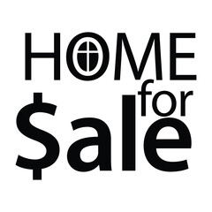 home for sale lettering window icon. vector illustration