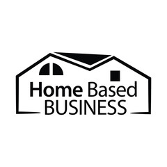 Home Based Business logo design template. Home Based Business  with house icon, flat design