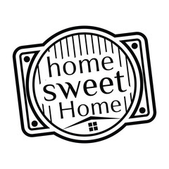 home sweet home rubber stamp. grunge design with dust scratches. effects can be easily removed for a clean, crisp look. color is easily changed.