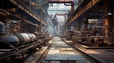 Fototapeta na wymiar pile of rusty metalls, metall factory