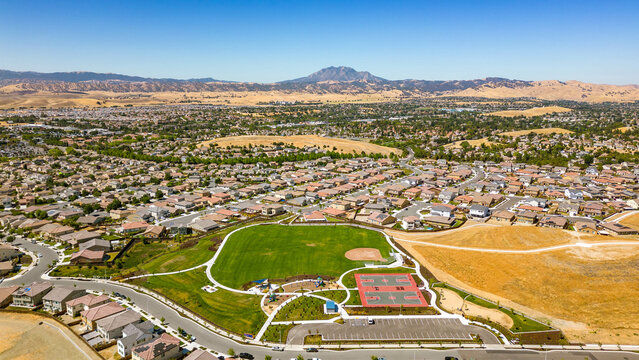 Aerial images over Julpun Park in Antioch, California