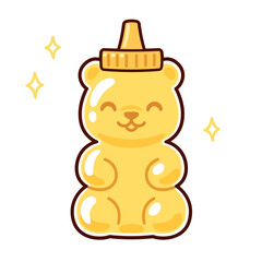 Cute cartoon bear shaped honey bottle