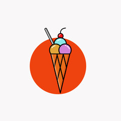 ice cream logo design template, icon of food