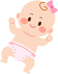 Baby wearing diapers