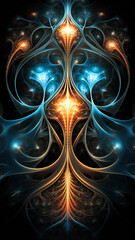 Obraz premium Fractal abstract composition, artificial intelligence concept