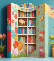 Kids book and other things decoration Ai generated 