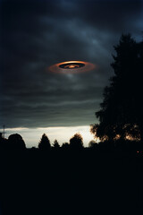 ufo in the eerie sky