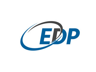 EDP letter creative modern elegant swoosh logo design