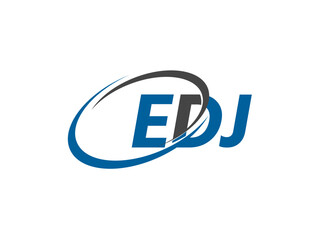 EDJ letter creative modern elegant swoosh logo design