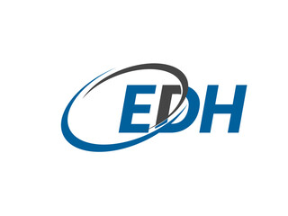 EDH letter creative modern elegant swoosh logo design