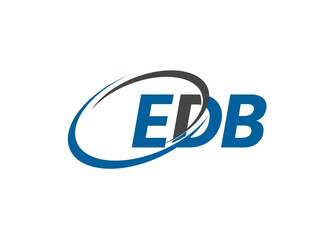 EDB letter creative modern elegant swoosh logo design