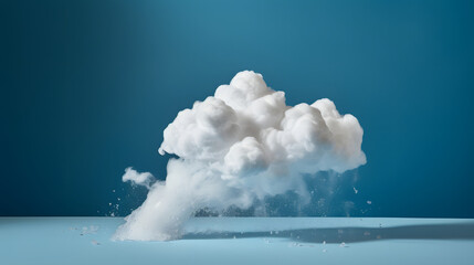 Isolated white cloud on a blue background.