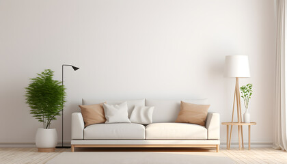 Fototapeta na wymiar Bright and cozy modern living room