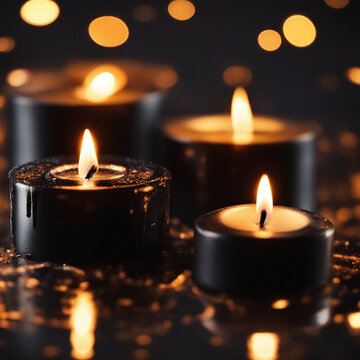Amazing Candle light night with bokeh background in the darkness