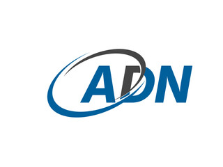 ADN letter creative modern elegant swoosh logo design