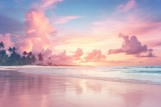 Pink Sunset over Ocean © John Boss