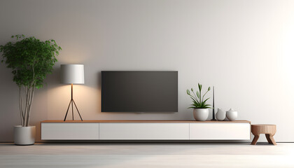 Cabinet TV in modern living room Interior