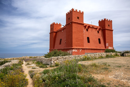 Saint Agatha's Tower in Malta also known as the Red Tower