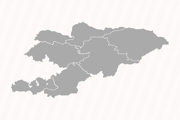 Detailed Map of Kyrgyzstan With States and Cities