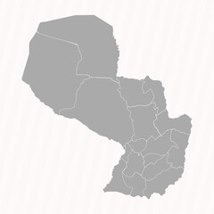 Detailed Map of Paraguay With States and Cities