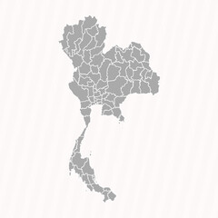 Detailed Map of Thailand With States and Cities