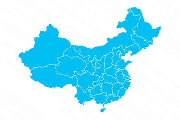 Flat Design Map of China With Details
