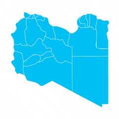 Flat Design Map of Libya With Details