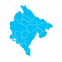 Flat Design Map of Montenegro With Details