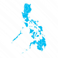 Flat Design Map of Philippines With Details