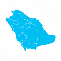 Flat Design Map of Saudi Arabia With Details