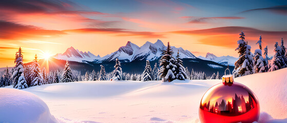 christmas tree in the snow