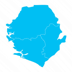 Flat Design Map of Sierra Leone With Details