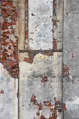Old shabby red brick wall texture