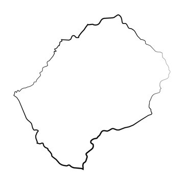 recommend clip art: Hand Drawn Lined Lesotho Simple Map Drawing