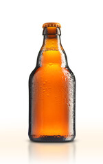 small brown bottle with beer - 637062002