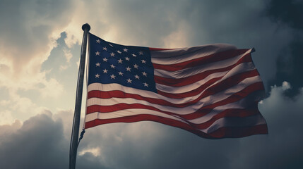 Obraz premium american flag on a blue background