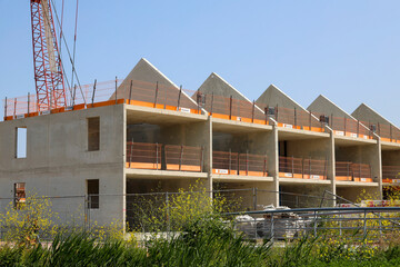 Concrete shell of homes being built in the Zuidplaspolder near Zevenhuizen