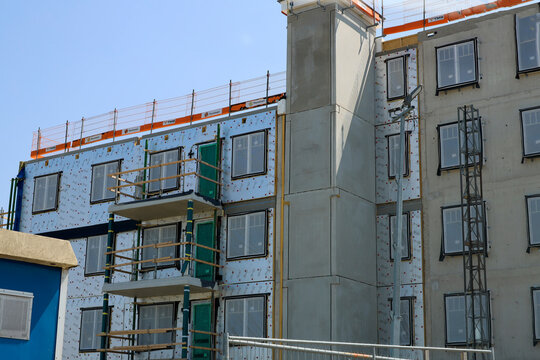 Concrete shell of homes being built in the Zuidplaspolder near Zevenhuizen