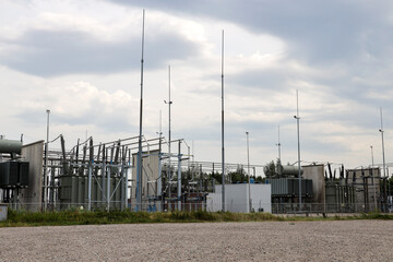 Fototapeta na wymiar Uniper powerplant Maximacentrale in Lelystad along the IJsselmeer shore
