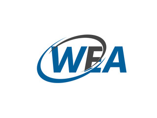 WEA letter creative modern elegant swoosh logo design
