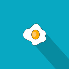 Chicken Fried Egg vector set. Egg white and yolk Vector illustrations in cartoon flat style