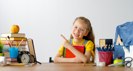 Kid is learning in class