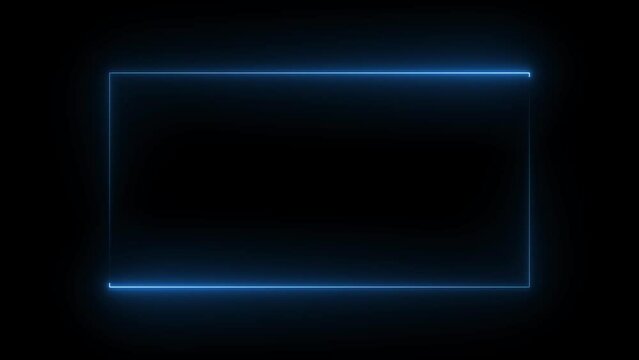 abstract glowing neon rectangle frame animation background 4k