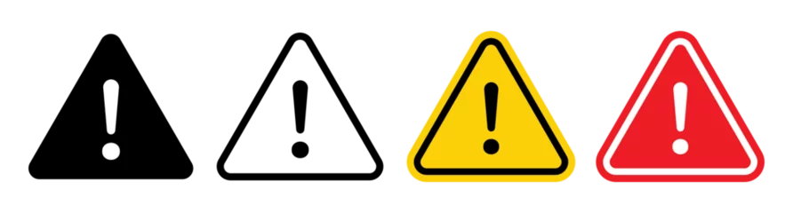 Fotobehang Danger warning icon set. alert triangle warn sign in black, yellow, and red color. exclamation sign.  © Gopal