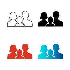 Abstract Family Silhouette Illustration